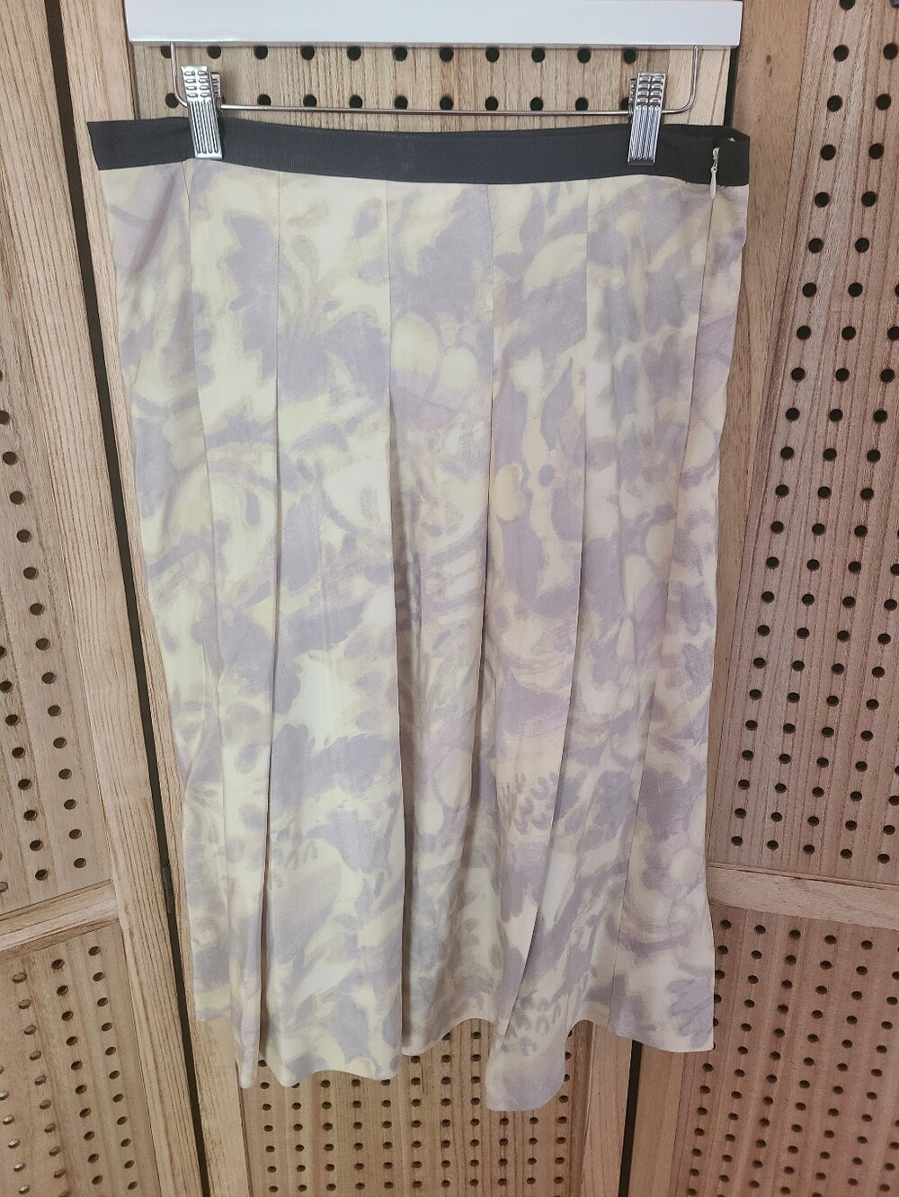 Anne Klein Print Silk Midi Skirt, Size 10